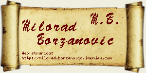 Milorad Borzanović vizit kartica